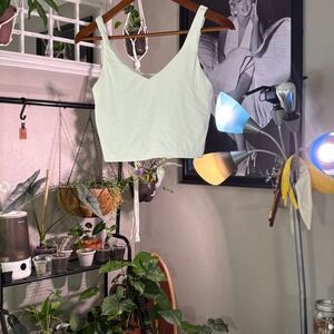 Aerie Offline Real Me White Crop Top Neck Sleeveless Tank Athleisure Activewear